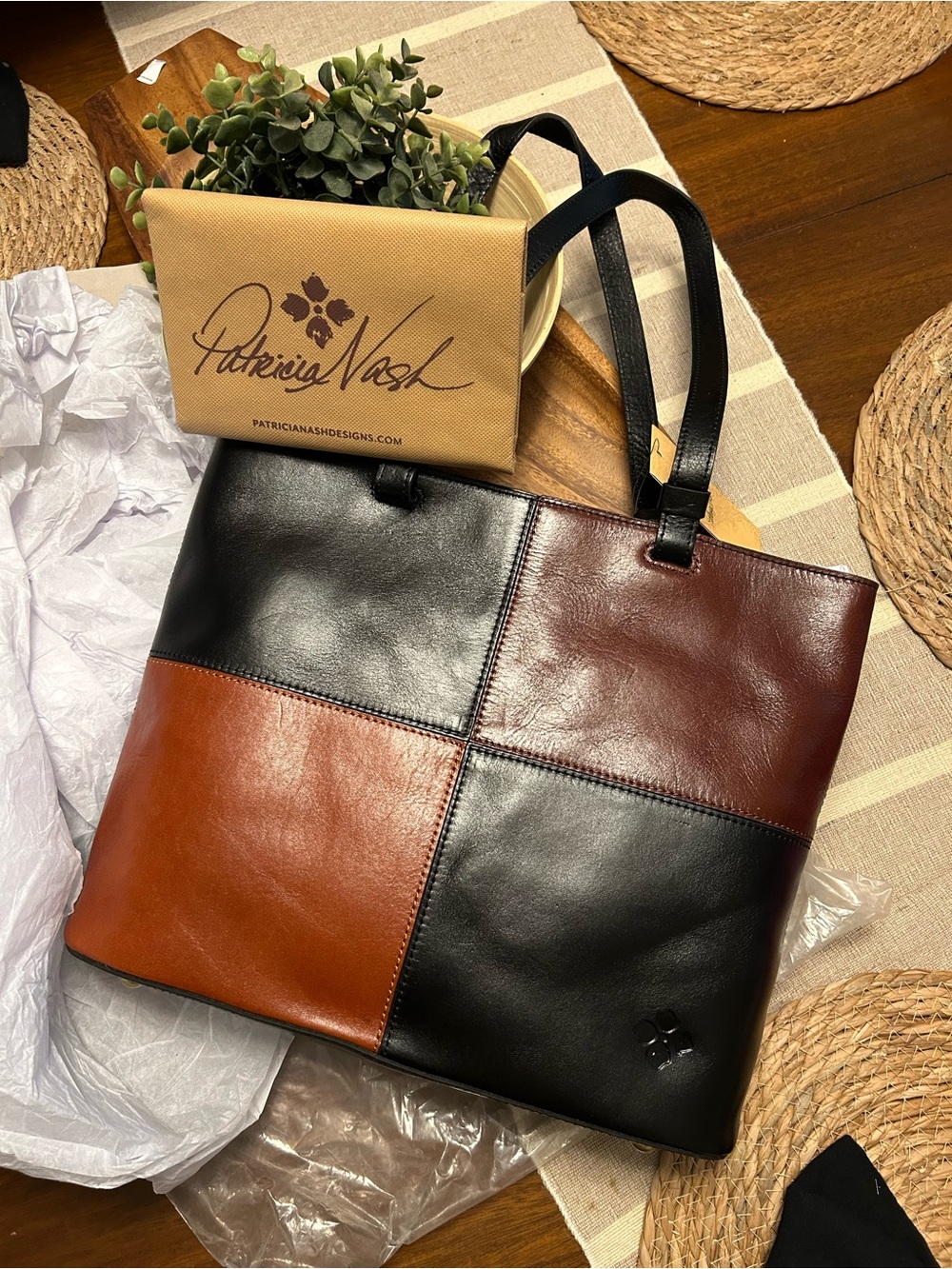 NWT $249 Patricia Nash Purse vegan leather color block - Picture 2 of 6